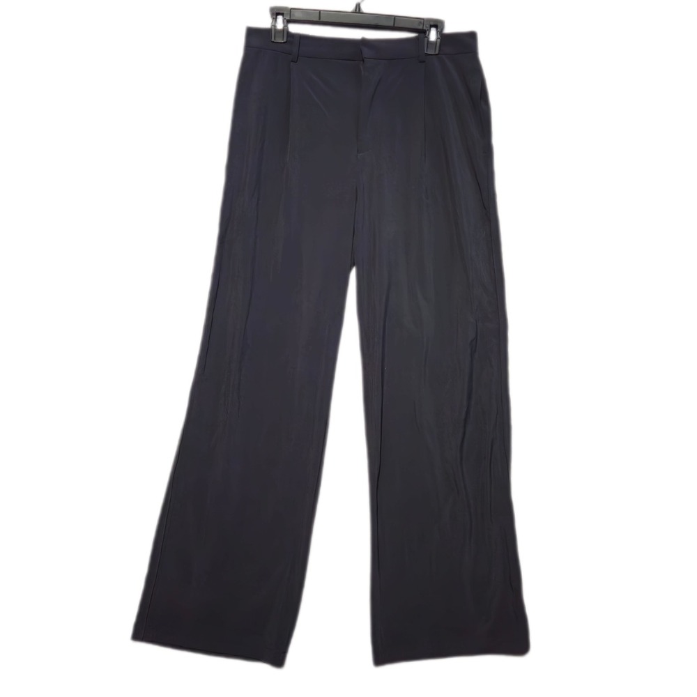 Vuori Villa Wide Leg Trousers Women Large Black Performance Stretch VW4066